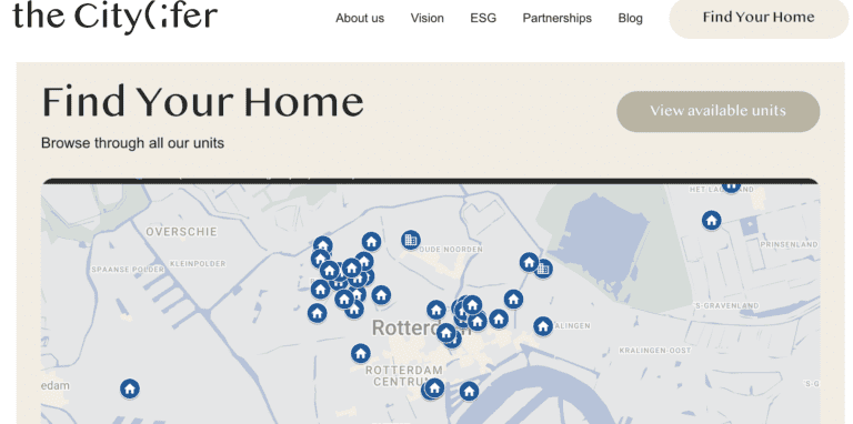 The Citylifer housing search tool in The Netherlands